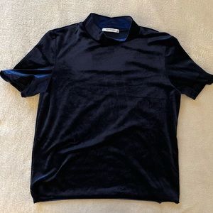 ZARA blue velvet top